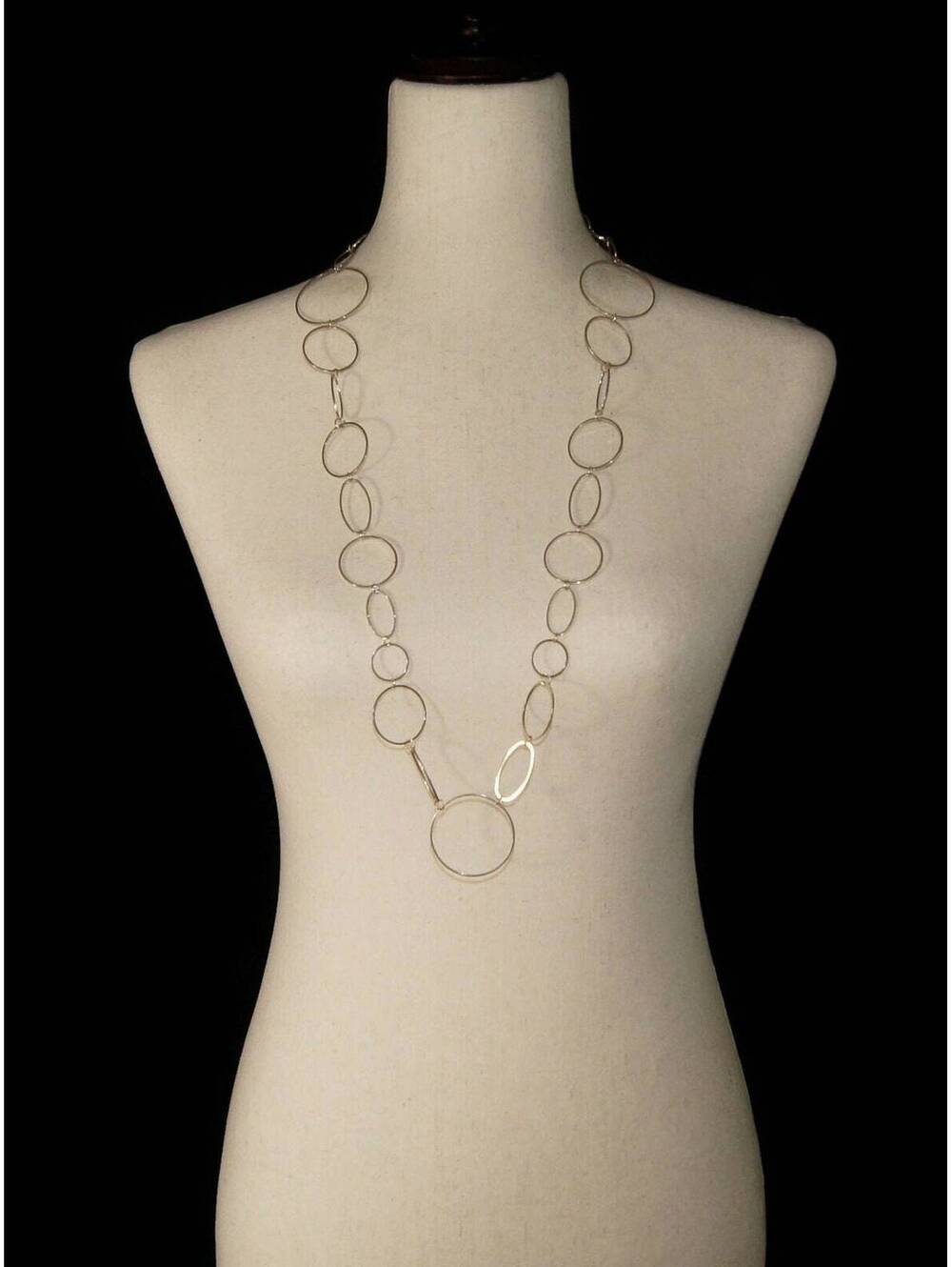 Vintage Gold Tone 32 Inch Link Necklace with Lobster Claw Clasp.